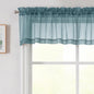 Dusty Blue Valances for Windows, Sheer Curtains 14 Inch Length 2 Pack Kitchen by WelvetBLK