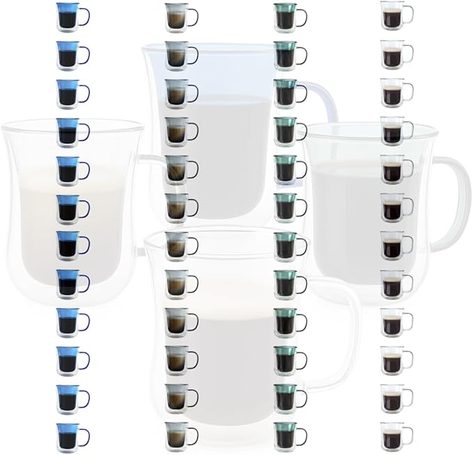 LEMONSODA Double Walled Colored Insulated Coffee Mugs - 10oz - Hot or Cold Latte, Tea, Cappucino, Coffee, Espresso Mug with Handle - Premium Packaging (Set of 48)(2252)