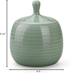 Kitchen Canisters Vintage Ceramic Food Storage Jar with Airtight Lid for Tea, Coffee, Herb, Sugar, Spice, Nuts (Green(ICE))