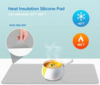 AECHY Extra Large Silicone Mat 35.3"x23.5"x0.08", Multipurpose Silicone Mat Thick Heat Resistant Mat Shipped Rolled Up Kitchen Counter Mat Waterproof Silicone Mats for Kitchen Counter Light Gray