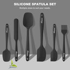 NileHome Silicone Spatula Set, 6 Pieces Food Grade Kitchen Utensils with Silicone Brush Heat Resistant BPA-free Rubber Spatula for Scraping, Baking, Cooking, Mixing