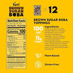 Brown Sugar Boba 12 Pack Box - Instant - Ready in less than 1 Minute - Plant-Based