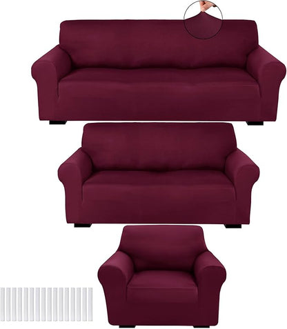 Peryiter 3 Pcs Couch and Loveseat Covers Set Sofa Cover by Peryiter