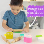 8-Inch Premium Kids Mini Rolling Pins (6-Pack) Splinter-Free, Non-Stick Hardwood for Baking, Sensory Crafts, Play-Doh, Clay, Therapeutic Fine Motor Skills for Toddlers, Great Gift for Children