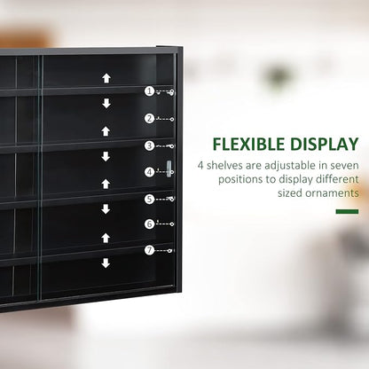 HOMCOM 5-Tier Display Cabinet, Glass Door Cabinet - Image 4