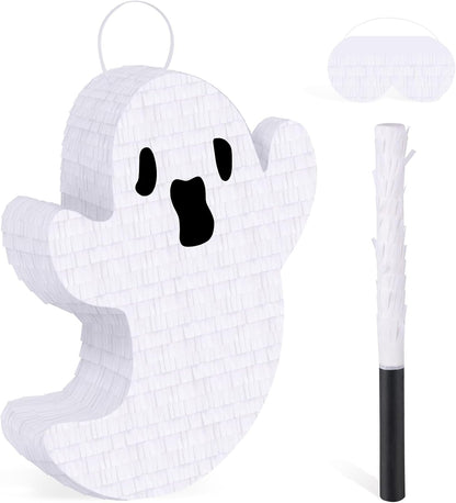 Ghost Pinata Halloween Pinata with Stick and Blindfold Holidays Decorations for Halloween Party Supplies Kids Birthday Game Parties Ghost Themed Fillable