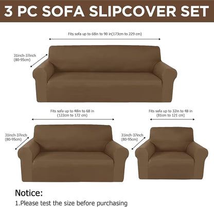 Peryiter 3 Pcs Couch and Loveseat Covers Set Sofa Cover - Image 2
