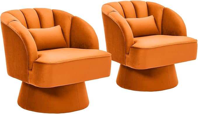 Garvee Ultra-Plush Swivel Accent Chair, 360° Barrel Lounge Chair by Garvee
