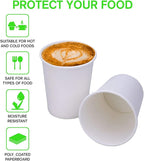 Smygoods White Disposable Paper Coffee Cups with Lids (10 OZ, 100 Count) For Hot Beverages, Tea, Espresso, Cocoa - To Go Drink Containers, Café & Office