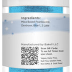BAKELL Neon Blue Edible Glitter, 25 Grams | TINKER DUST Edible Glitter | KOSHER Certified | 100% Edible Glitter | Cakes, Cupcakes, Cake Pops, Drinks, Dessert Vegan Glitter & Dusts (25g, Neon Blue)