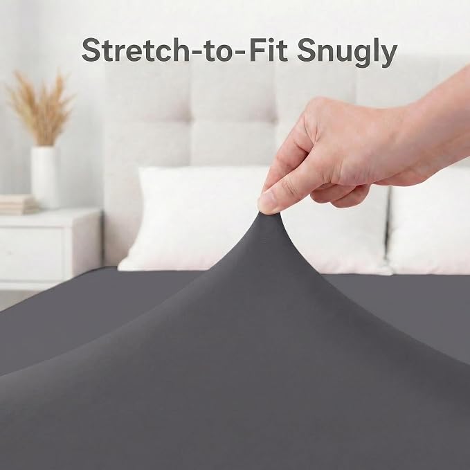 Stretchy Twin Fitted Sheet for 4 Inch Low Profile Mattress - Image 2
