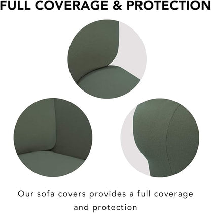 PureFit Stretch Oversized Couch Covers Sofa Slipcovers Grayish Green | 1-Piece - Image 3