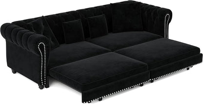 89" Velvet Convertible Sofa Bed Couch - Image 9