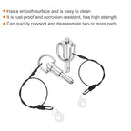 uxcell 1 Pcs Quick Release Pin, 5/16" x 0.5"(Dia. x L) Push-Button Ball Locking Pin 304 Stainless Steel Ring Handle Locking Pin with Wire for Audio Bimini Top Marine, Silver