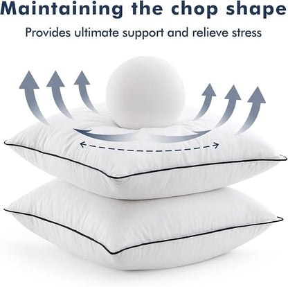 MIULEE Goose Feather Down 28x28 Euro Pillow Insert Set of 2 - Image 6