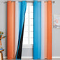 Ombre Orange and Blue Blackout Curtains 42Wx84L Inch Long | Gradient Curtains by ESTELARTEXTILER
