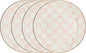 MACKENZIE-CHILDS Enamel Charger Plate, Charger Decoration for Dinner Plates or Home Decor, 12 Inches, Pink-and-White Rosy Check, Set of 4