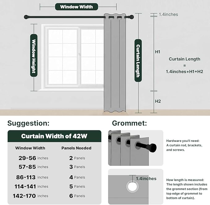 H.VERSAILTEX Primitive Linen Curtains 100% Blackout Curtain Drapes Burlap - Image 8