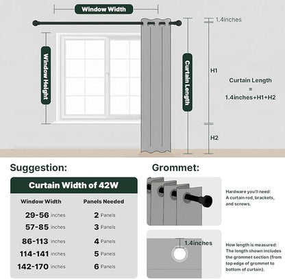 H.VERSAILTEX Blackout Curtains for Bedroom Thermal Insulated Room Darkening - Image 2