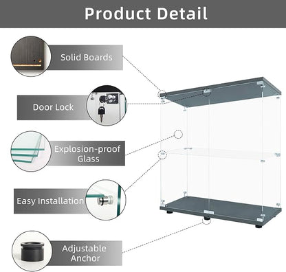 LFT HUIMEI2Y Glass Display Cabinet 2-Shelf - Image 3