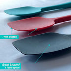 Silicone Spatula Set, Heat Resistant Rubber Spoon Spatula with Seamless One Piece Design, Non-Stick Spoonula, Flexible Scrapers Baking Mixing Tool,3 Pack, Multi-color