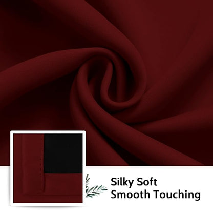 SimpleHome Burgundy Red 100% Blackout Curtains Room Darken Living Room 63 | - Image 7