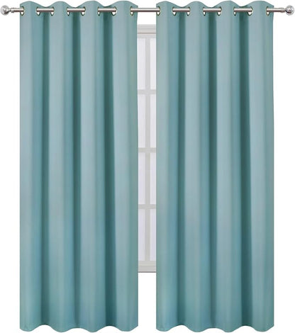 Blackout Curtains 52 x 108 inch/Stone Blue Curtains Set of 2 Panels/Thermal - Image 2