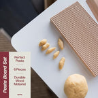 Wooden Pasta Board Set – 6-Piece Pasta Making Tools – Includes Pasta Board, Bench Scraper & 4 Rolling Pins – Make Rigatoni, Gnocchi, Garganelli, Trofie & More – Homemade Pasta Kit by Roppa