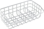 Tea Bag Organizer Caddy - Metal Tea Box Storage Holder for Cups, Pods, Packets, Condiment Accessories - White