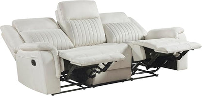 Lexicon Manual Double Reclining Sofa, Polished Microfiber Upholstered 3 Seater - Image 10