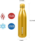 BJPKPK 25oz Insulated Stainless Steel Water Bottle BPA Free, Shining Gold
