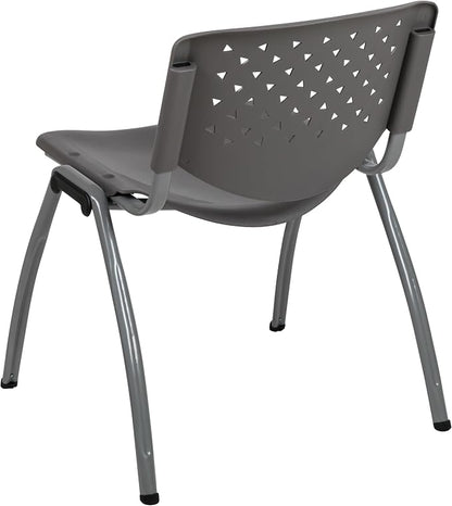 Flash Furniture HERCULES Series 880 lb. Capacity Gray Plastic Stack Chair - Image 8