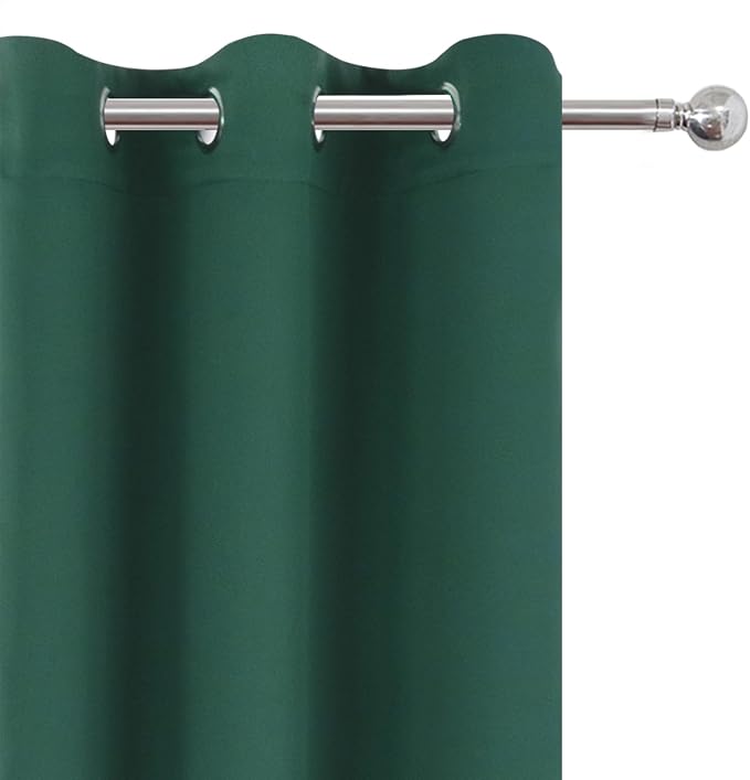 Blackout Curtains 52 x 120 Inch Long Dark Green Curtains Set of 2 Panels Room - Image 6