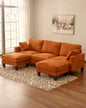 Karl home 99.6" Sectional Sofa, U-Shaped Chenille Upholstered Couch by Karlhome
