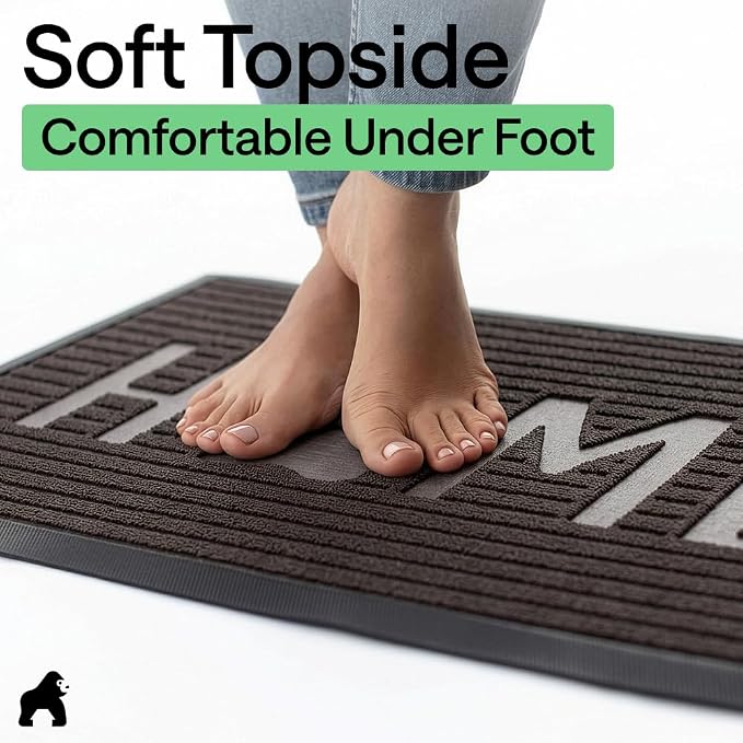 GORILLA GRIP 100% Waterproof All-Season WeatherMAX Doormat US Designed Natural - Image 8