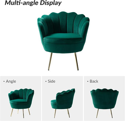 HULALA HOME Modern Velvet Accent Chair - Image 3