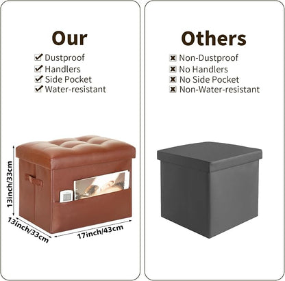 BelugaHelper Storage Ottoman Foot Rest Stool. Folding Ottoman - Image 2