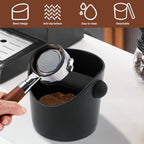 Espresso Knock Box 4.3 Inch Small Coffee Grounds Bin with Removable Knock Bar Non Slip Base Splash Proof Mini Knock Box for Home Cafes Restaurants