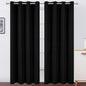 Blackout Curtains 52 x 90 Inch Long Black Curtains Set of 2 Panels Room by Lemomo