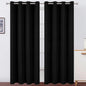 Blackout Curtains 52 x 120 Inch Long Black Curtains Set of 2 Panels Room by Lemomo