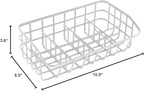 Tea Bag Organizer Caddy - Metal Tea Box Storage Holder for Cups, Pods, Packets, Condiment Accessories - White