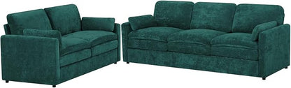Classic Chenille Sofa Set with 2 Extra Armrest Pillows, Loveseat and 3-Seat - Image 8