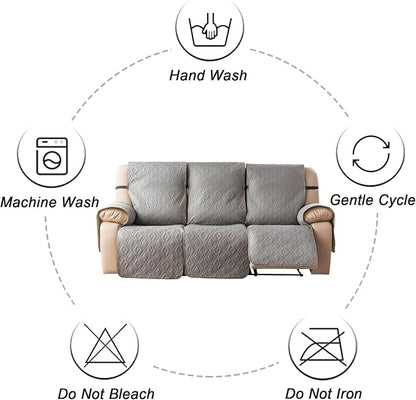 Genina Waterproof Couch Cover for Reclining Couch 3 Seater Non-Slip, Washable - Image 9