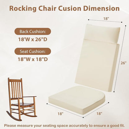 Waterproof Rocking Chair Cushions Outdoor & Indoor, Wooden Rocking Chair Pads - Image 4