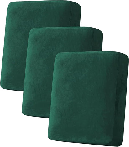 H.VERSAILTEX Velvet Stretch Couch Cushion Cover Plush Cushion Slipcover by HVERSAILTEX