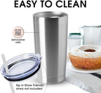HASLE OUTFITTERS 20oz Tumblers Stainless Steel Mugs with Lid Double Wall Vacuum Insulated Coffee Cups for Cold & Hot Drinks (20oz-Stainless Steel, 12 Pack)