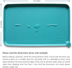Hoki Found Silicone Non Slip Pet Feeding Mats - Dog Cat Bowl Placemats - Waterproof Food Mats for Floors - Teal