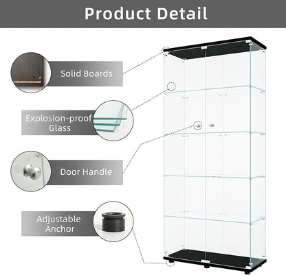 LFT HUIMEI2Y Glass Display Cabinet 5-Shelf - Image 5