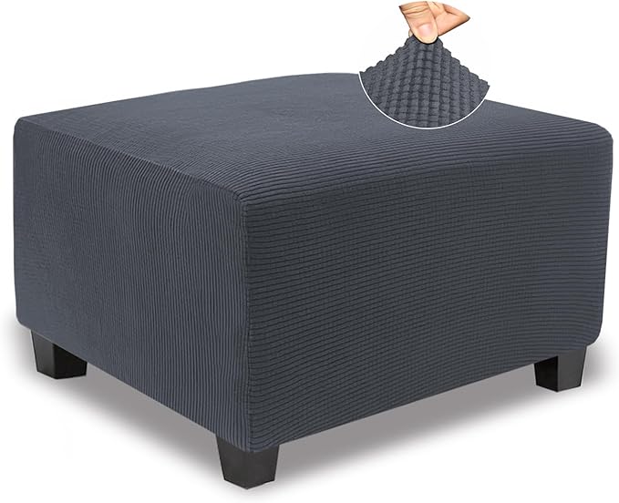 NeColorLife Stretch Ottoman Cover Square Soft Knitted Jacquard Washable Thick by NeColorLife