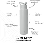 Simple Modern Water Bottle with Straw Lid | Vacuum Insulated Stainless Steel Metal Thermos | Reusable Leak Proof BPA-Free Flask for Sports Gym | Summit Collection | 30oz, Ice Gray